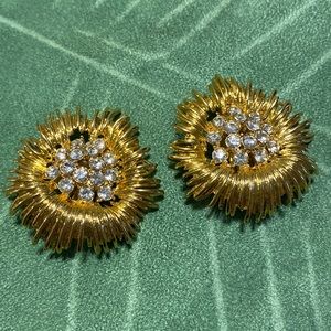 Gold clip earrings